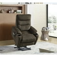 thumbnail image 3 of Electric Power Lift Recliner Chair with Massage and Heat, Multi-functional Sofa Chair with 2 Side Pockets, Cup Holders and USB Charge Ports Suitable for Living Room or Bedroom, Dark Brown, 3 of 7