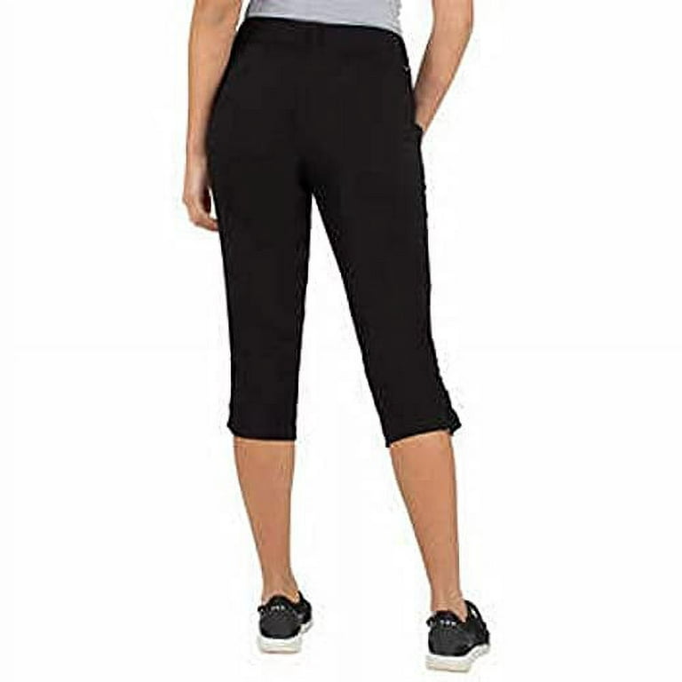 Khombu Women's Stretch Capri Pant (Black,XL) 