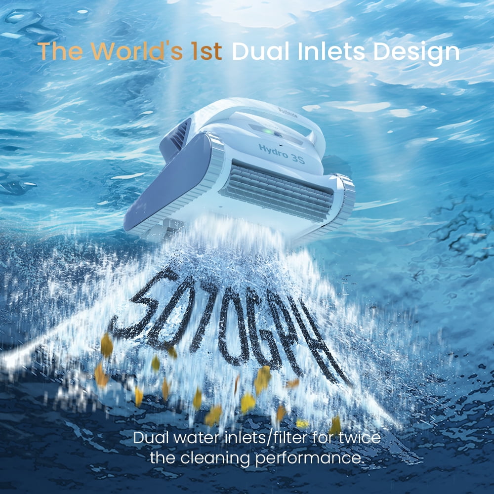 Hydro 3S Cordless Robotic Pool Vacuum for Inground Pools, 4 Cleaning Modes, App Control Ideal,pool robot vacuum for inground pools