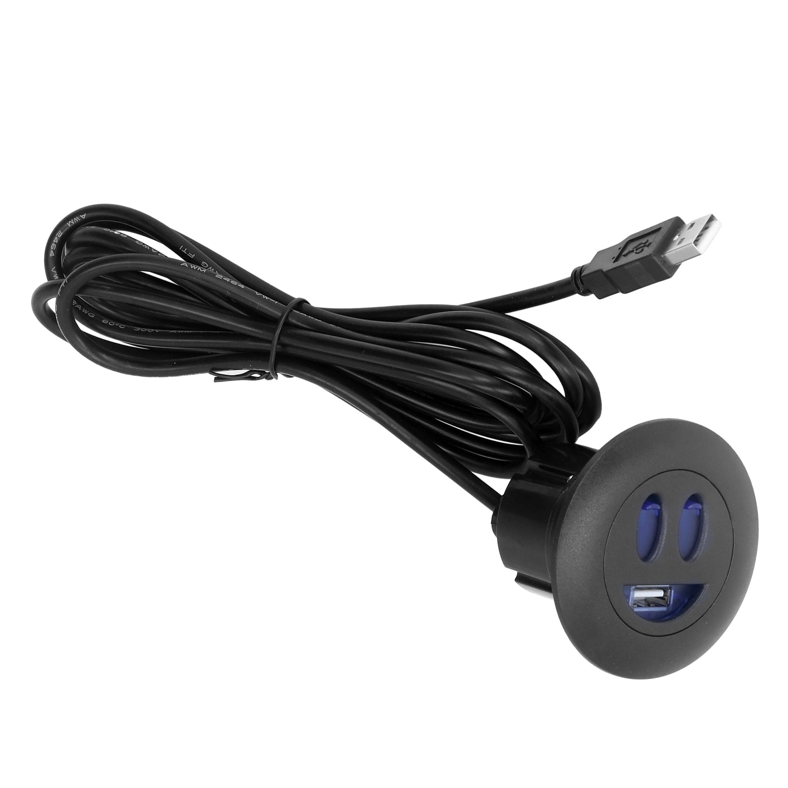 5V USB Charging Socket Outlet with 2.5m/8.2ft Power Cord Embedded Installation for Home Bedside Sofa Recliner