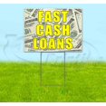 thumbnail image 1 of Fast Cash Loans (18" x 24") Yard Sign, Includes Metal Step Stake, 1 of 6
