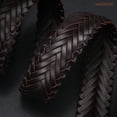thumbnail image 5 of JASGOOD Men's Braided Leather Belt Casual Woven Belt for Daily Work Jeans Pants 1.4" Width, 5 of 9