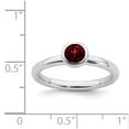 thumbnail image 5 of 925 Sterling Silver Stackable Expressions Low 5mm Round Garnet Ring Size: 5; for Adults and Teens; for Women and Men, 5 of 5