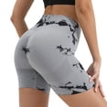 thumbnail image 2 of Kelon Yoga Shorts, Tie Dye Ribbed Workout Shorts for Women Seamless Gym Athletic Yoga High Waist Outerwear Shorts, L, 2 of 4