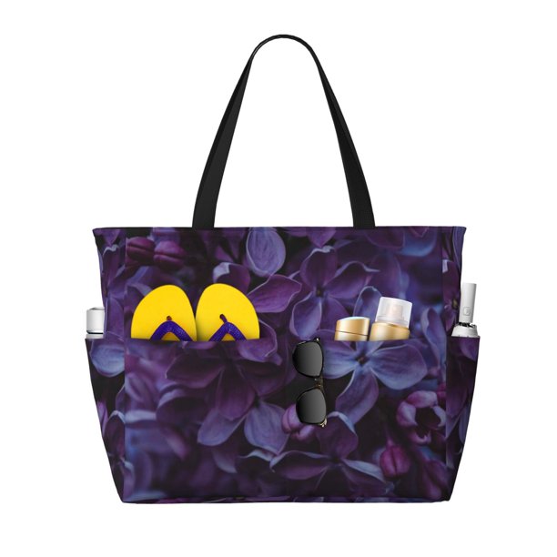Easygdp Lilac Bolsa de Viaje de Playa de Gran Capacidad, Bolsa Tote Perfecta para la Playa, Escapadas de Fin de Semana y Viajes