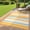 Blue/Orange/Yellow/White, variant on TEQIN Outdoor Patio Rug Waterproof Camping Rug,Outdoor Plastic Straw Rug Area Carpet Plastic Patio Rug For Outside, Porch, Rv Camper, Picnic, Balcony & Backyard, Patio Decor