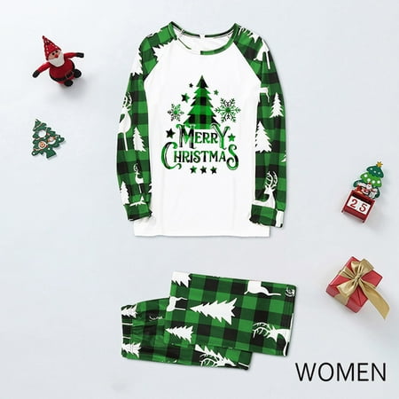 

AXXD Pajamas For Women Polka Dots Christmas Fall Junior Plus Fashion Family Matching Christmas Pajamas Off Shoulder Neck 3/4 Sleeves Pajamas Set For Women