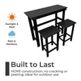 thumbnail image 5 of Innovaze 3-Piece Outdoor Patio Bar Set with Stools, HDPE Weather Resistant High Top Bistro Table and Chairs for Poolside, Garden, Backyard, 5 of 6