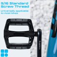thumbnail image 5 of Pedales de bicicleta, pedales universales Pedales de bicicleta de montaña Plataforma ancha antideslizante duradera para bicicleta de montaña de 9/16 "BMX Bicicleta de carretera plegable Accesorios de, 5 of 5