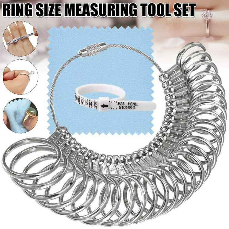 NIUPIKA Ring Sizer Measuring Tool Set Ring Sizer Tool Ring Sizing Mandrel  Ring Size Gauge Stick Finger Sizer Measurement with US Size 0-13 Plastic 