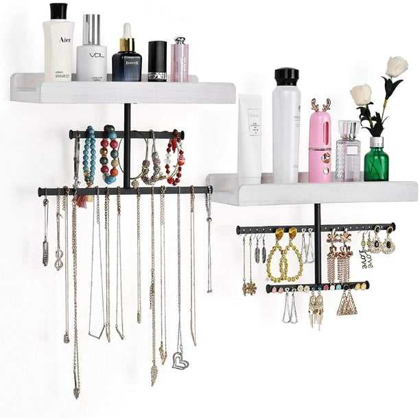 Hanging Jewelry Organizer, Double Sided 40 Pockets And 20 Magic Tape Hook  Jewelry Organizer, Necklace Holder Jewelry Chain Organizer