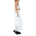 thumbnail image 5 of Women y2k 2 Piece Outfit Crochet Knitted Sleeveless Halter Neck Hollow Out Crop Top High Waist Bodycon Long Skirt Beach Cover Up, 5 of 8
