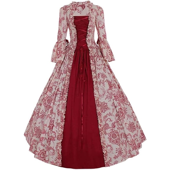 Women's Victorian Rococo Dress Temperament Palace Evening Dress Inspiration Maiden Horn Sleeve Dress