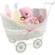 thumbnail image 1 of Baby Pram Hamper Wicker Toy Basket with Handles and Wheels Great Gift for Boy & Girl Baby Showers or Newborn Baby Gifts (Pink), 1 of 4