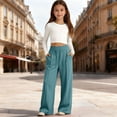 thumbnail image 2 of Landzoo Teen Girls Athletic Pants Straight Leg Sweatpants With Pockets And Drawstring Fall Casual Kid Girls Baggy Trousers, 2 of 5