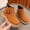 Brown, variant on Kids Ankle Boots Chunky Heel Side Zipper PU Short Booties Winter Comfy Faux-fur Lined Boots with Buckle Straps Khaki 12.5 Little Kids