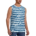thumbnail image 2 of Fotbe Ocean on Striped Men's Camiseta sin Mangas Estampada para Hombres, Playera Casual para Gimnasio, Entrenamiento, Playa-Medium, 2 of 7