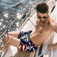 thumbnail image 2 of luoweisi Men's Beach Shorts Quick Dry Swim Trunks with Mesh Lining American Flag and Animals XL, 2 of 5