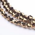 thumbnail image 3 of 1Strand 1 Strand Faceted Bicone Full Copper Plated Glass Beads Strands 3x3mm Hole: 1mm 128~135pcs/strand 12.2 inch, 3 of 3