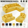 thumbnail image 5 of GJQ 103" Boneless Couches, Modular Sectional Sofa with Oversized Chaise, L-Shape Cloud Couch with Deep Seat, for Living Room，No Assembly Required(Yellow,Corduroy,Left Facing Chaise), 5 of 12