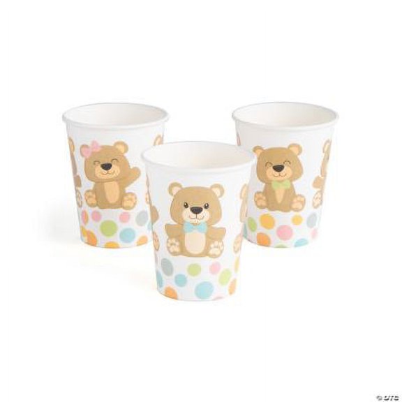 Teddy Bear Party Paper Cups, Baby, Party Supplies, 8 Pieces