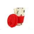 thumbnail image 3 of Eco-Friendly Reusable Plant Fiber 14 oz Travel Mug with Christmas Vintage Red Truck Barnyard Style Design, 3 of 4