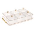 thumbnail image 2 of Dried Fruit Plate Appetizer Serving Tray for Living Room Holiday Dining Room clear 6 grid, 2 of 8