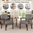 thumbnail image 6 of FAGAGA Mid Century Modern Accent Chair, Upholstered Oversized Chair, Ergonomics Armchair for Living Room, Reading Room, Reception Room, Bedroom, Dorm | Leather Gray, 6 of 6