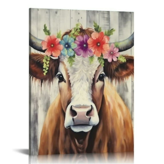 JRXY  Highland Cow Wall Art Cow Pictures Wall Decor Farmhouse Wall Art Cow Wall Decor Farmhouse Pictures Wall Decor Cow Art Animal Wall Art for Home Farmhouse Decor  12x16 in