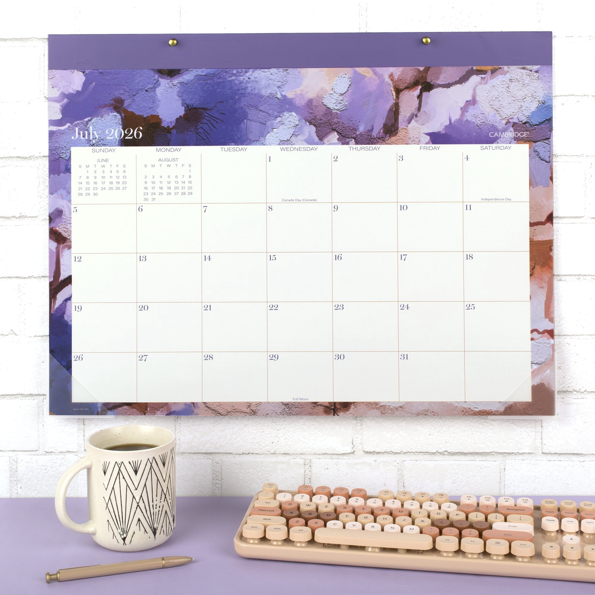Mead Cambridge Susan Academic 2026-2027 Monthly Desk Pad Calendar Standard 17 x