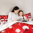 thumbnail image 4 of Manfei Snowman Twin Comforter Sets Snow Bedding Set, Maroon Cream 2 Pieces 1 Comforter and 1 Pillowcase, Xmas Reversible, 4 of 6