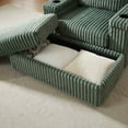 thumbnail image 6 of Timbernest 82.7" Convertible Sectional Sofa, U-Shaped Cloud Couch for Living Room, Corduroy Deep Seat Sleeper Sofa Lounge Chair (Green, 3 Seater with 2 Ottoman), 6 of 11