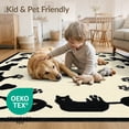 thumbnail image 4 of ODIKA Round Print Bordered Feline Motif Symmetrical Track Whimsical Non-Slip Chair-Friendly for Home Office, Gaming Room, Under Desk, 4 of 7