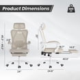 thumbnail image 2 of BISHE Ergonomic Office Chair with Footrest & Adjustable Headrest, Reclining Computer Chair with Customizable Lumbar Support, Breathable Mesh Back & Seat, 360° Swivel Wheels, Khaki, 2 of 8