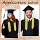 thumbnail image 5 of Estola clásica de graduación, lisa, con borde clásico, unisex, para adultos, de 152 cm de largo, con banda de satén en ángulo., 5 of 9