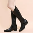 thumbnail image 2 of gakvov Boots For Women Knee High Wide Calf Pointed Toe Thick Mid-Heel High Boots Children'S Knight Boots Plus Size Boots, 2 of 8