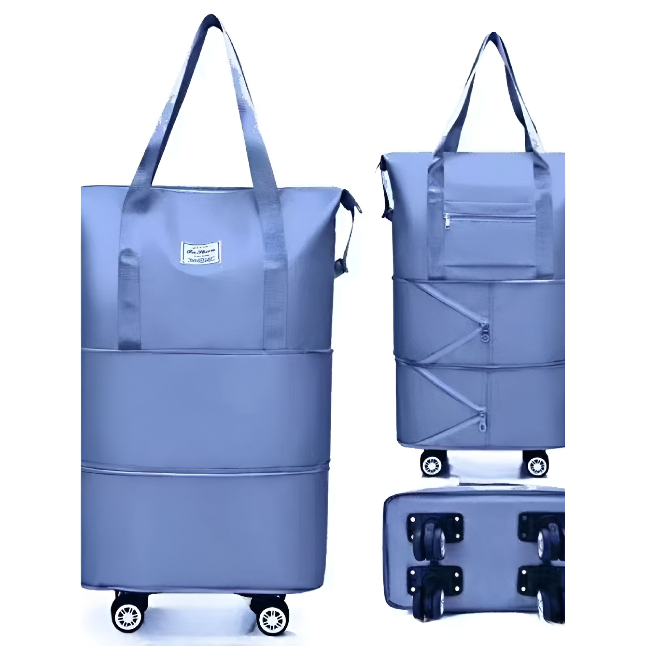 GASTROPOD Rolling Duffle Bag, Expandable Foldable Carry On Luggage with Wheels, Large Weekend Bag Purple