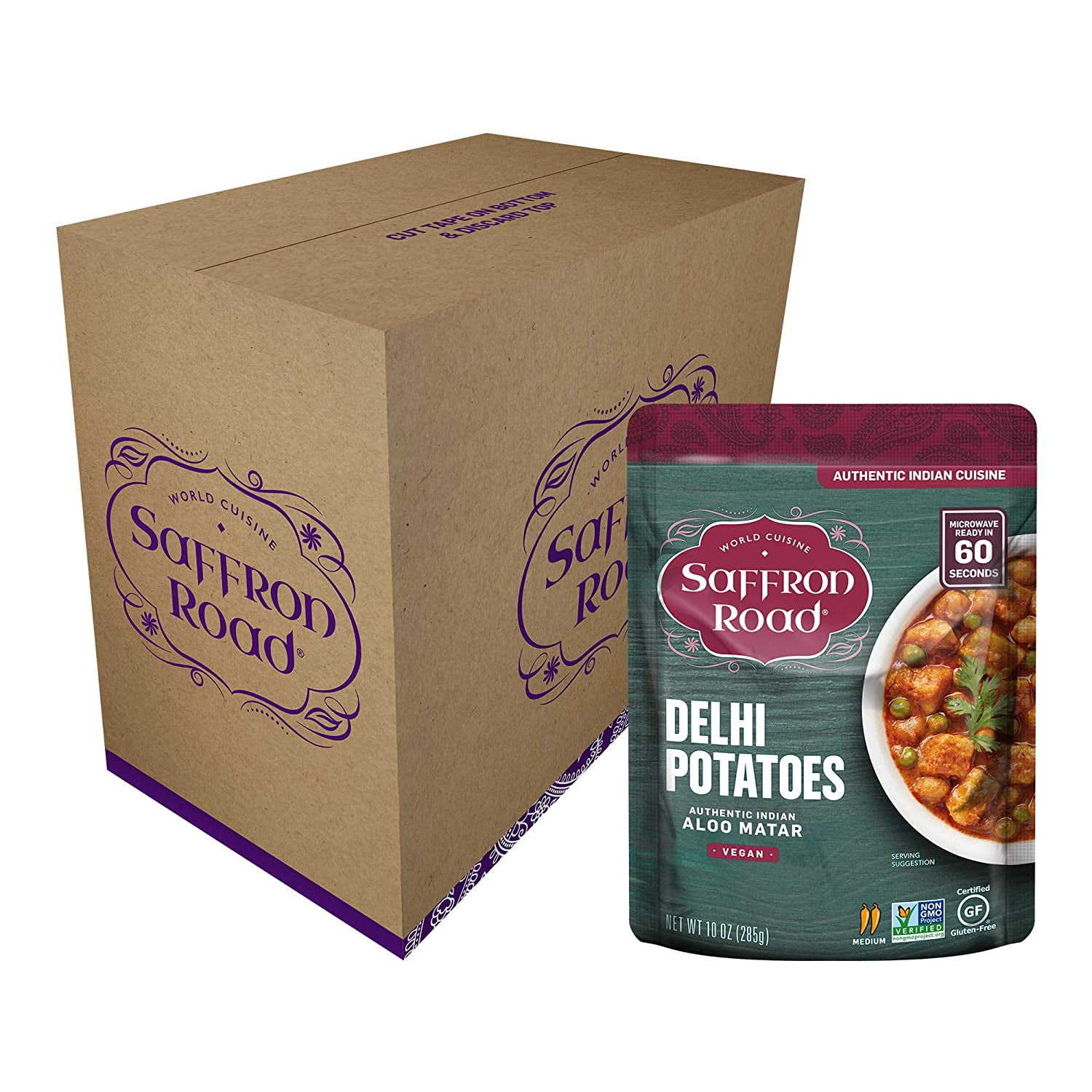 Saffron Road Delhi Potatoes Meal Pouch Vegan, Gluten Free,, 44 OFF