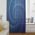 thumbnail image 5 of Blue Helix Stripes Sheer Curtains 108" Extra Long, Modern Minimalism Abstract Line Art Light Filering Curtains, Privacy Drapes Simi Floor to Veiling Curtain for Living Room Large Window Treatment, 5 of 9