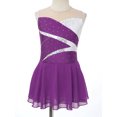 thumbnail image 5 of iiniim Figure Skating Dress for Girls Sleeveless Hollow Back Rhinestone Ice Skating Ballet Leotard Dance Purple 12, 5 of 7