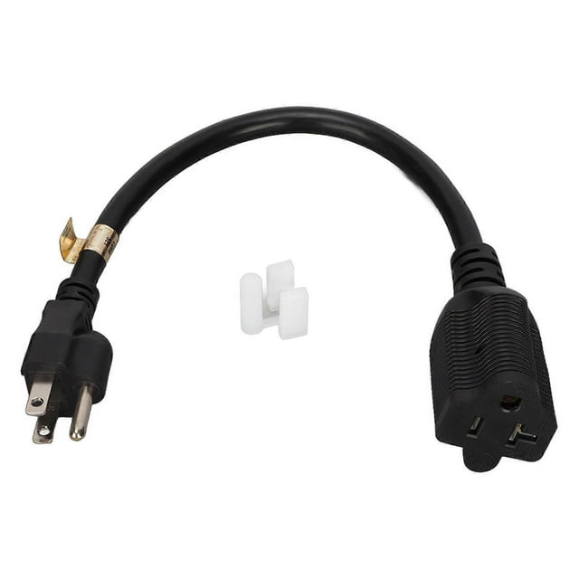 Nema 5‑15P to 5‑20R 14AWG Adapter, 15A Heavy Duty Power Extension Cord for Computer, 0.32m/1ft