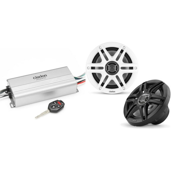 Clarion Marine 4 Channel Amp & CMS-651SWB 6.5" Boat Audio Upgrade Bundle