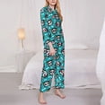 thumbnail image 2 of Bingfone Womens Pajama Sets Skull Cat Print,Long Sleeve Loungewear Pajamas Set-Medium, 2 of 8