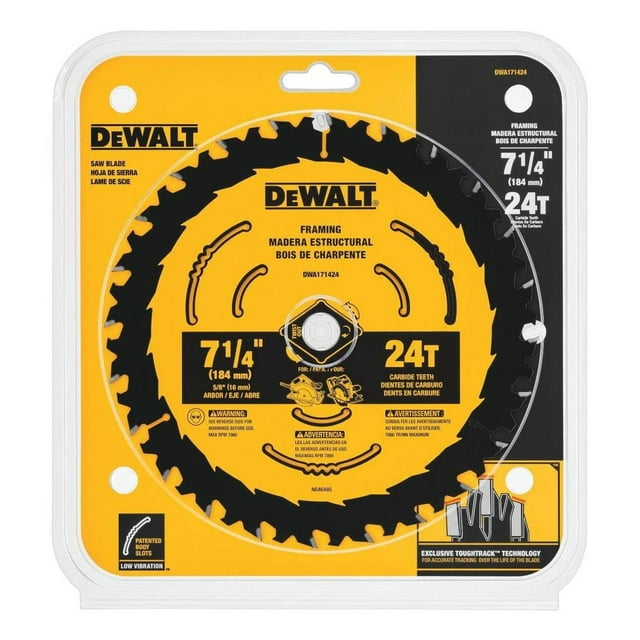 Disco Sierra Carburo 7 1/4 In X 5/8 In Con 24 Dientes Dewalt DeWalt DWA171424