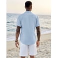 thumbnail image 4 of COOFANDY Men's Casual Button Down Shirts Short Sleeve Textured Summer Beach Shirts, 4 of 6