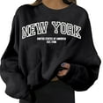 thumbnail image 3 of Fall Sweatshirts for Women 2025 New York Sweatshirt Long Sleeve Crewneck Oversized Graphic Sweatshirt Pullover Tops, 3 of 4