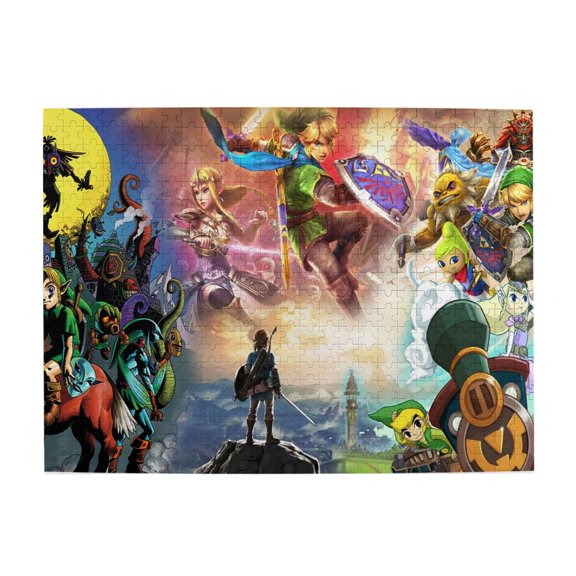 500 Pieces Unique The Legend Of Zelda Jigsaw Puzzles For Adults Cartoon Wooden Puzzle Large Puzzle Game Artwork Family Decorations Puzzle