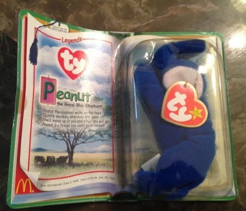 ty beanie baby peanut the royal blue elephant