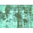 thumbnail image 1 of Ahgly Company Machine Washable Indoor Rectangle Abstract Turquoise Blue Modern Area Rugs, 2' x 3', 1 of 4