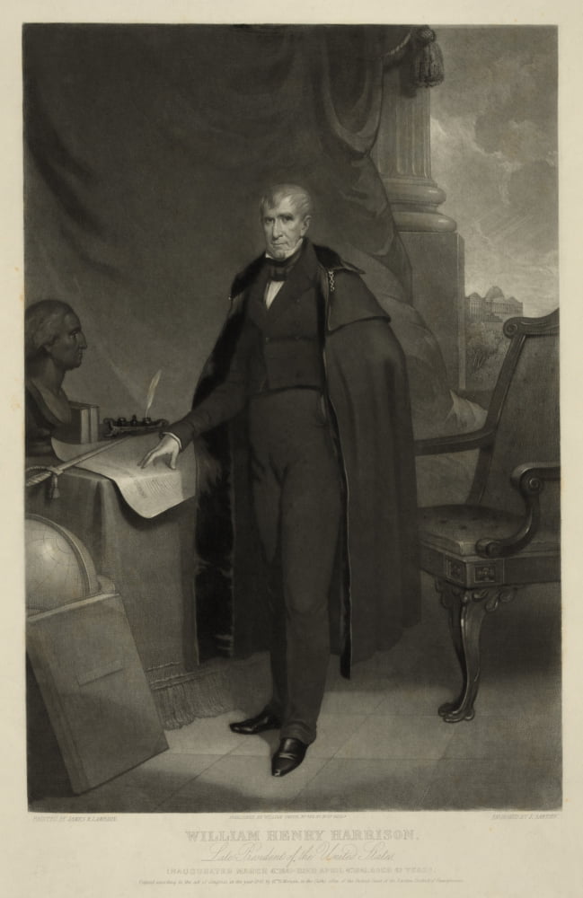 United States Historic Portrait Art Reprint PRESIDENT WILLIAM HENRY HARRISON usa 
